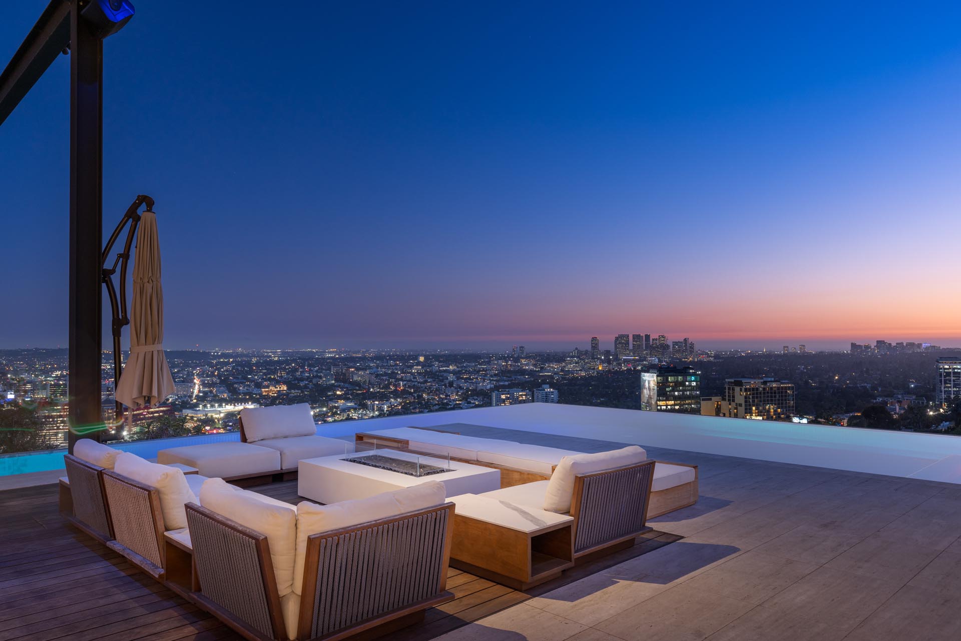 West Hollywood rooftop at dusk