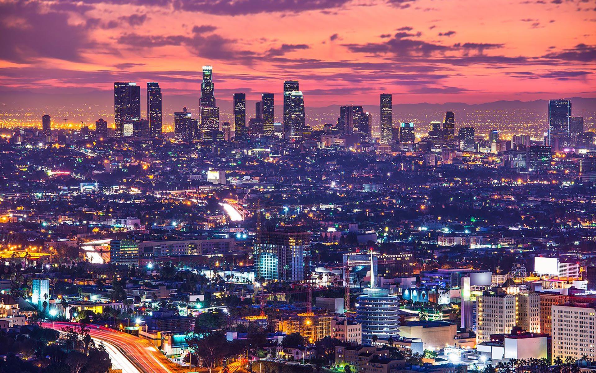 Los Angeles skyline at night